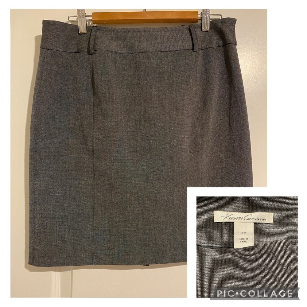 Kenneth Cole New York black and white (looks grey from afar) pencil skirt 8P